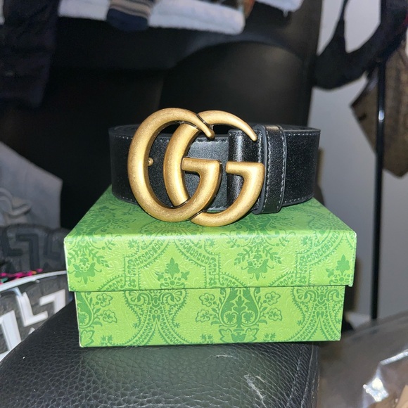 Gucci Double G Marmont Leather Belt Size 48 - Picture 1 of 5